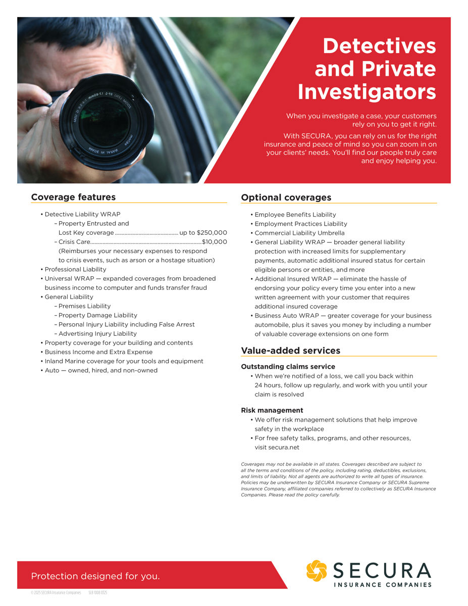 Detectives and Private Investigators Sell Sheet